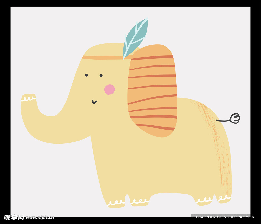 可爱小象插画