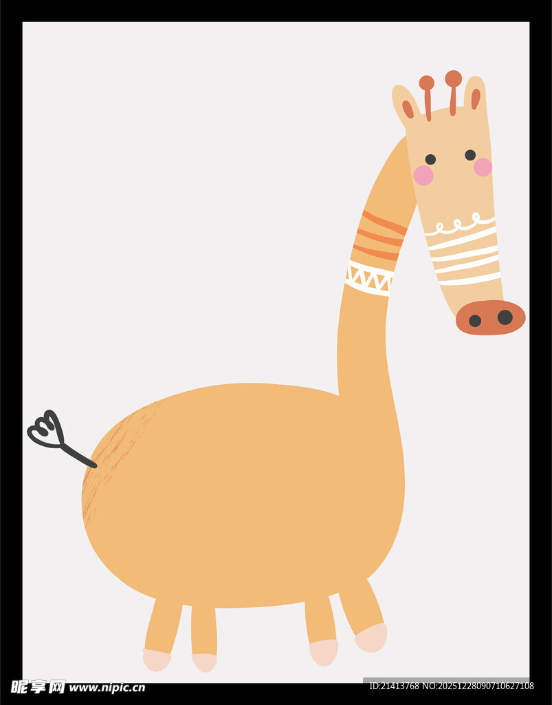 可爱卡通长颈鹿形象