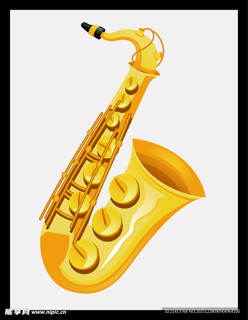 金色萨克斯乐器展示