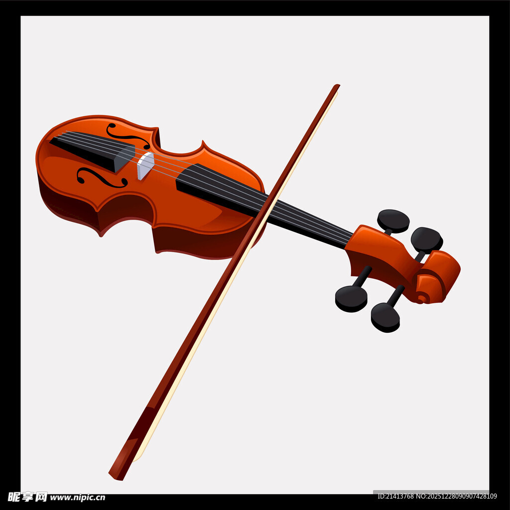 小提琴与琴弓的精美展示