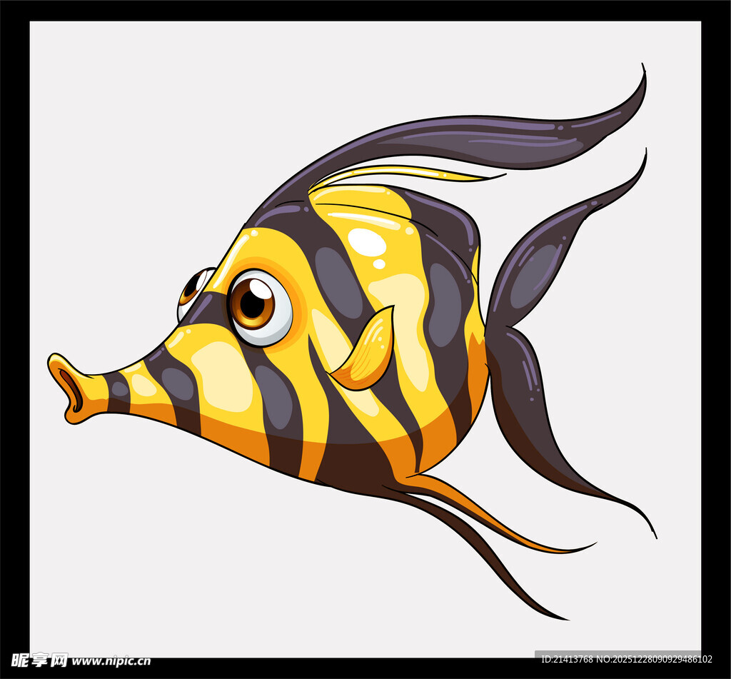 条纹海鱼卡通形象