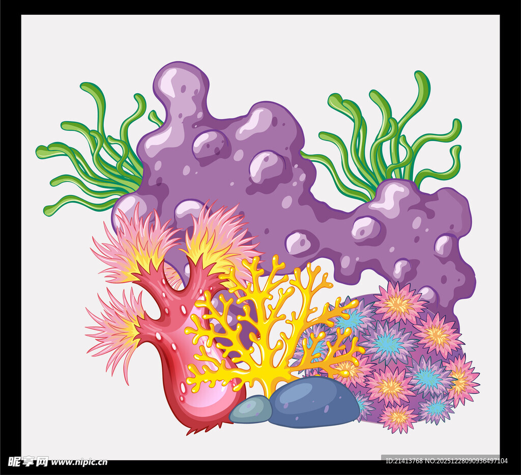 海底奇幻珊瑚与多彩鱼类