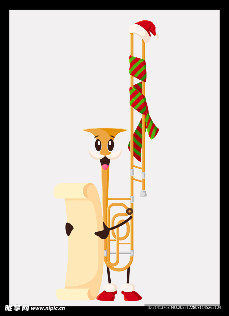 圣诞风卡通手鼓形象