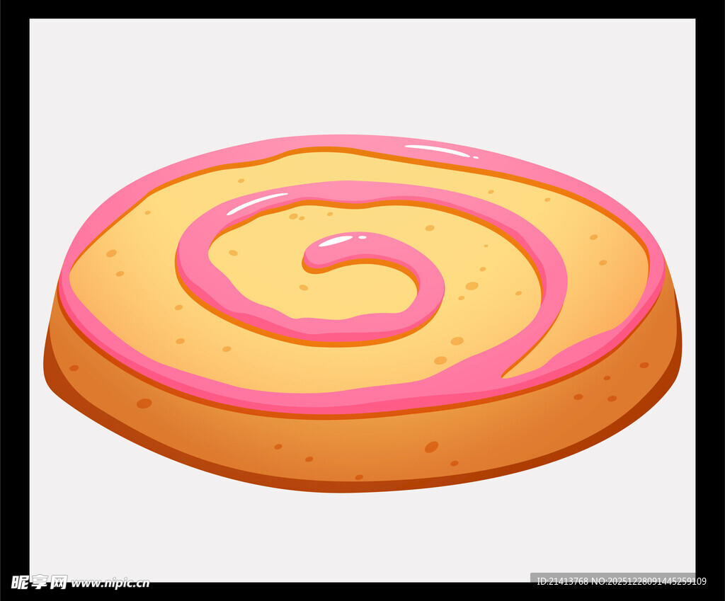 粉色螺旋花纹的美味饼干