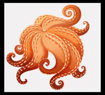 橙色章鱼插画