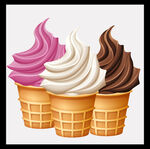 三色美味冰淇淋甜筒