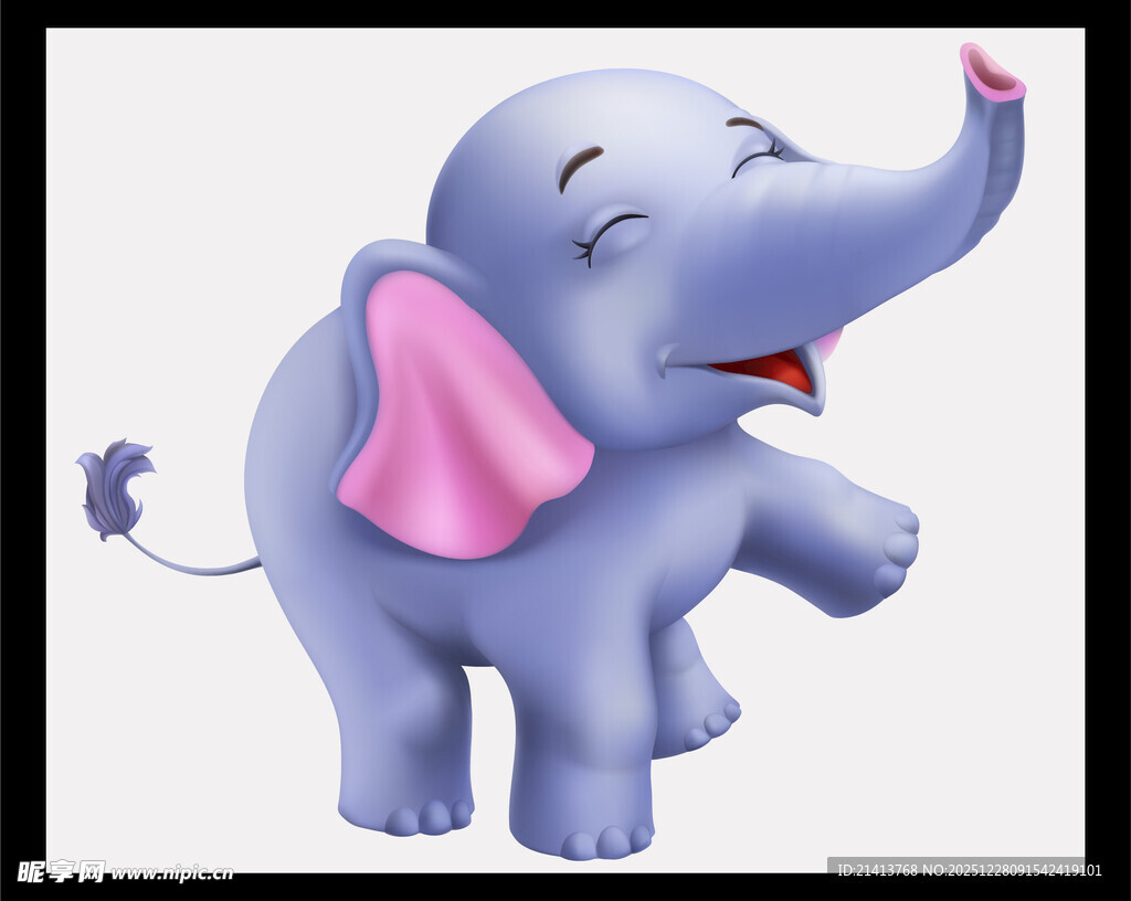 可爱小象欢快起舞