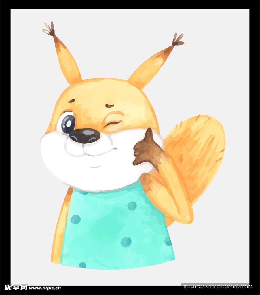 俏皮松鼠插画