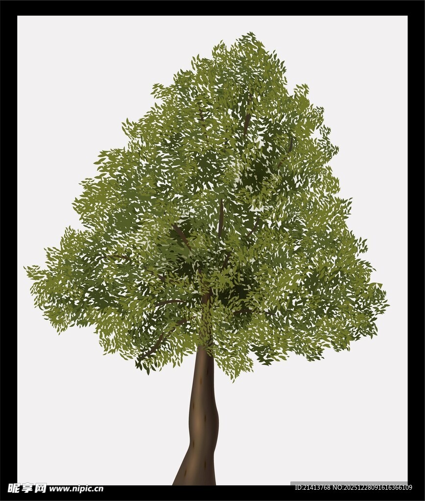 单棵繁茂绿树模型