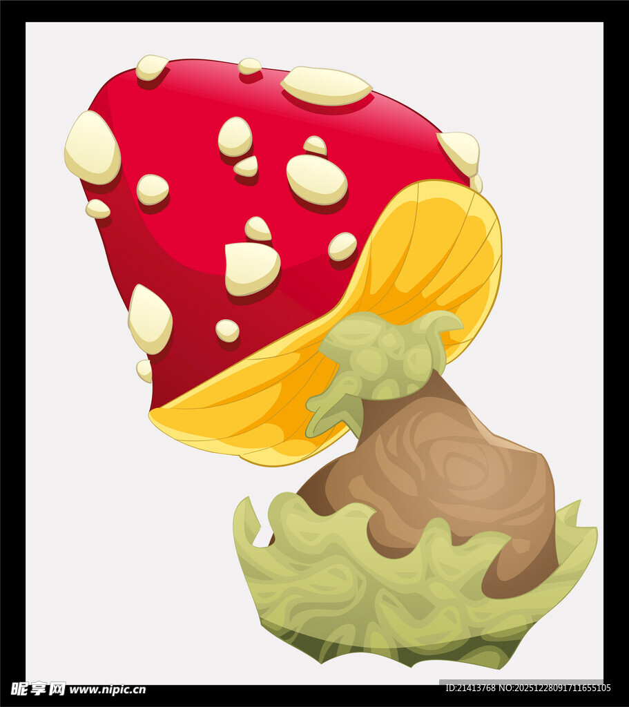 卡通红蘑菇插画
