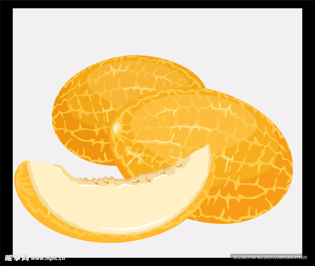 切开的美味黄皮甜瓜