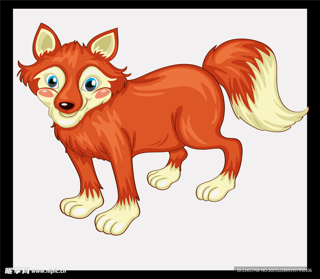 可爱橙色狐狸卡通形象