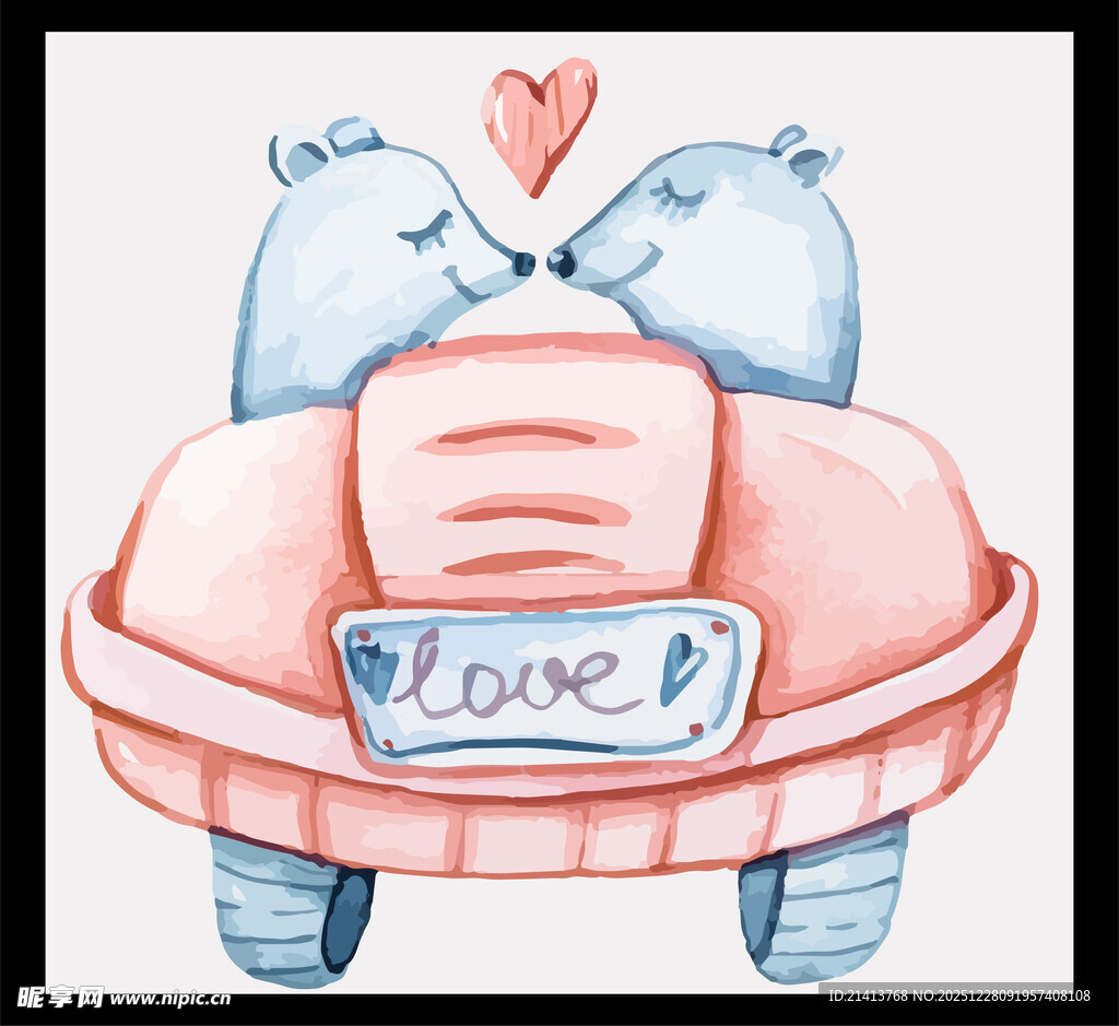 爱心小熊与爱心床