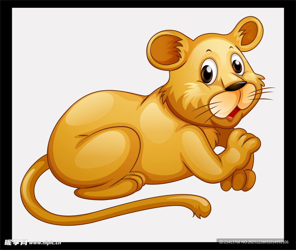 趴着的可爱小狮子