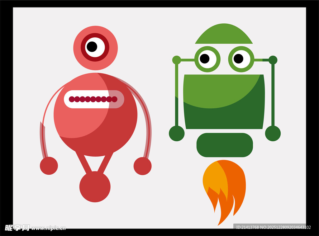 可爱卡通机器人形象展示