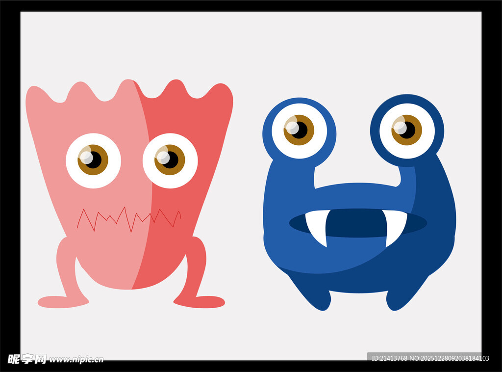 可爱卡通怪物形象展示
