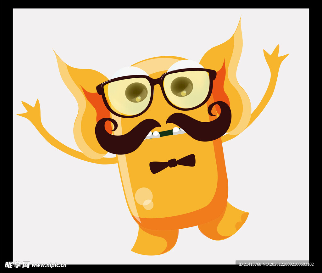 戴眼镜小怪兽欢乐起舞