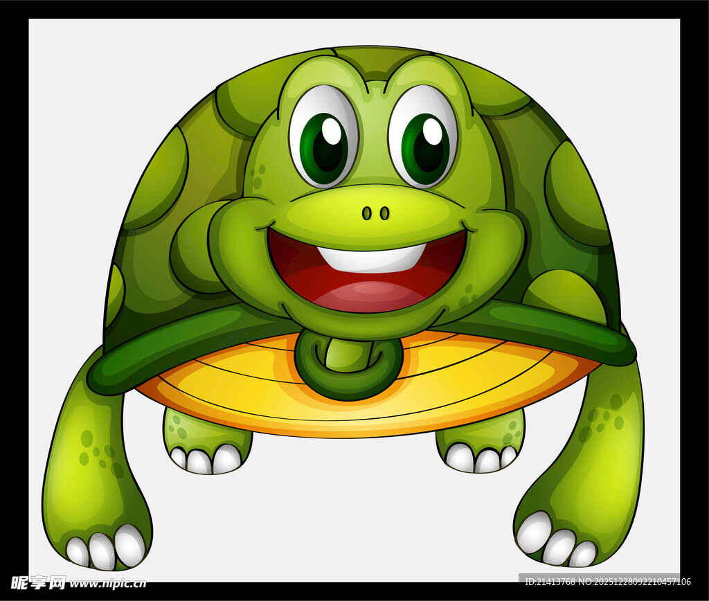 可爱卡通绿海龟形象