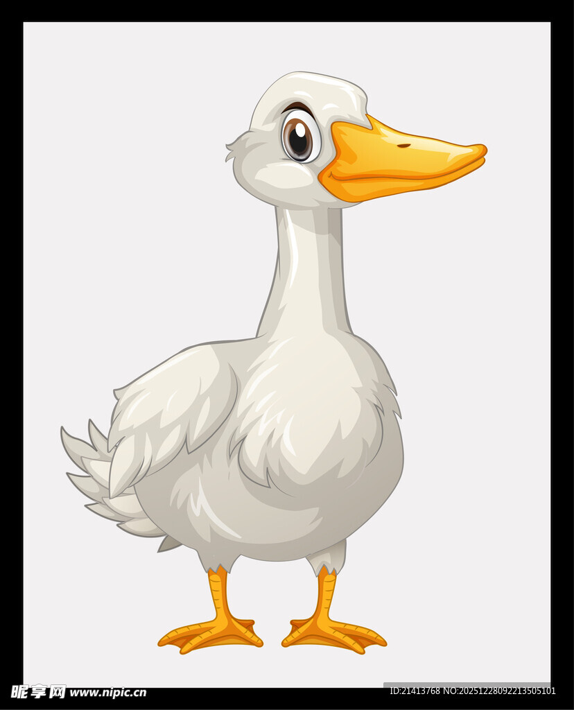 可爱卡通白鹅形象展示