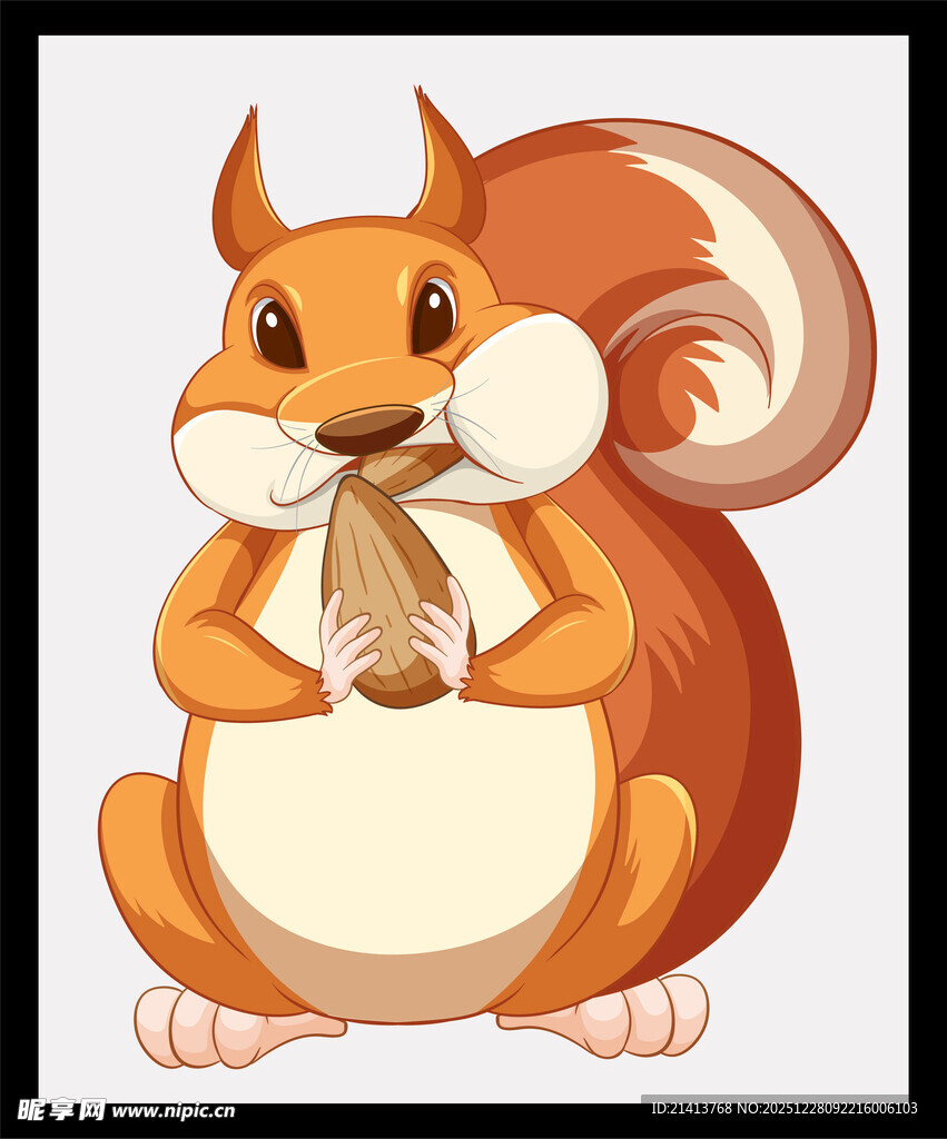 可爱松鼠抱坚果