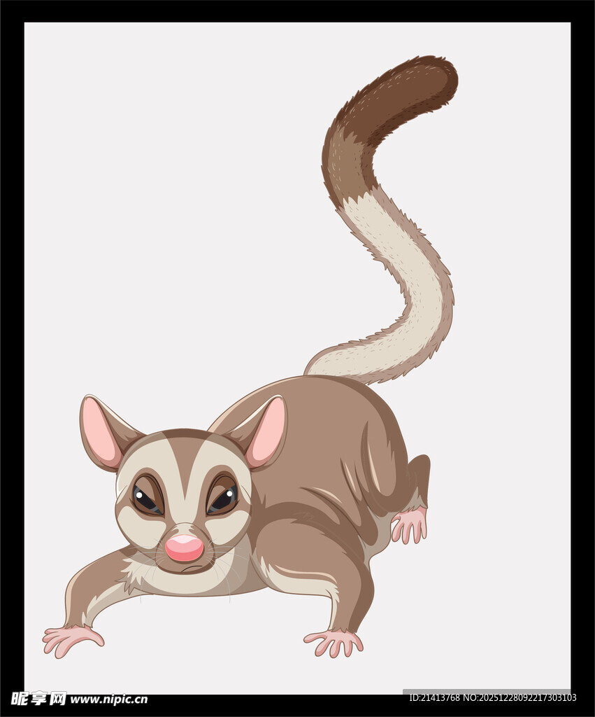 可爱蜜袋鼯插画