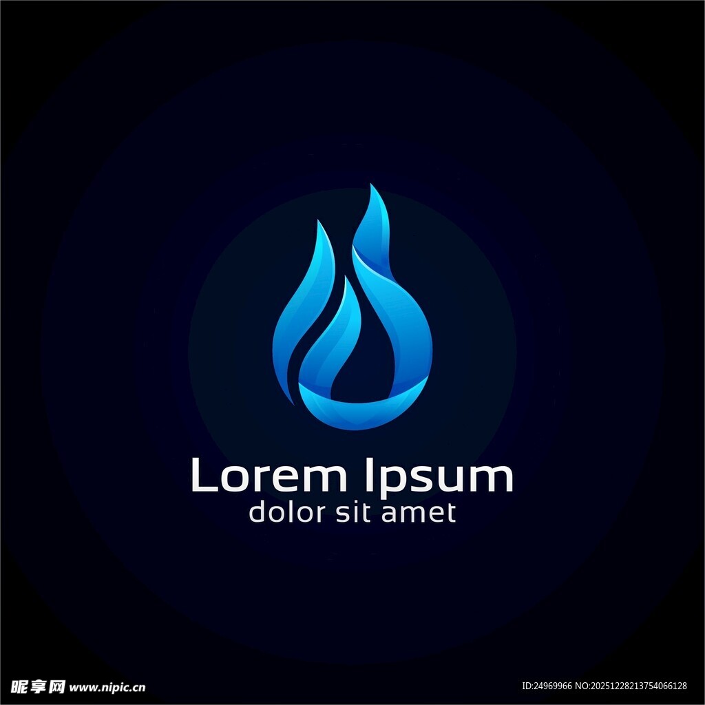 蓝色火焰标志设计