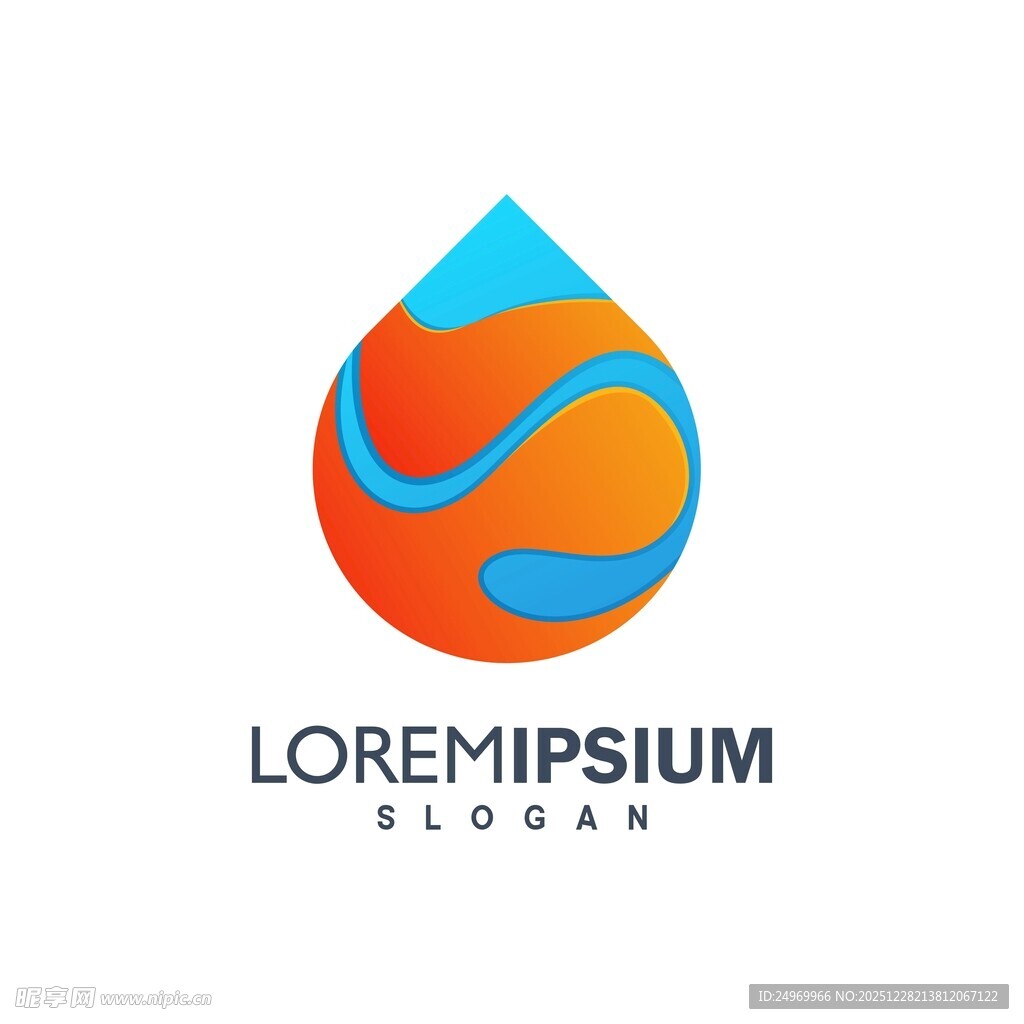 水滴形抽象标志设计