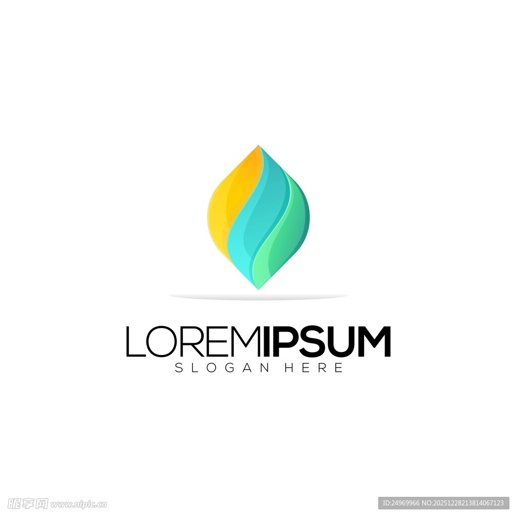 多彩叶片标志设计