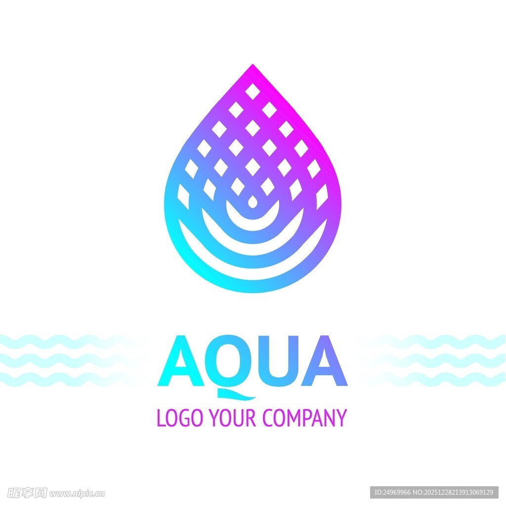 水滴形多彩AQUA标志