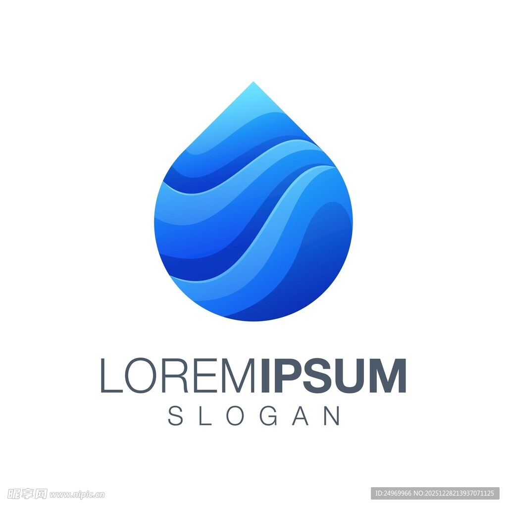 蓝色水滴创意标志设计