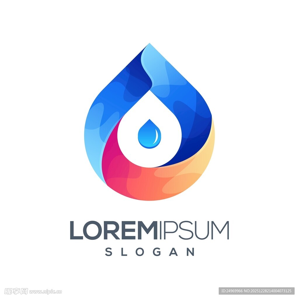 水滴形多彩创意标志