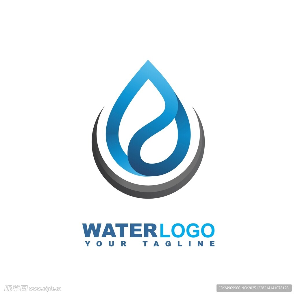水滴风格创意水标志设计