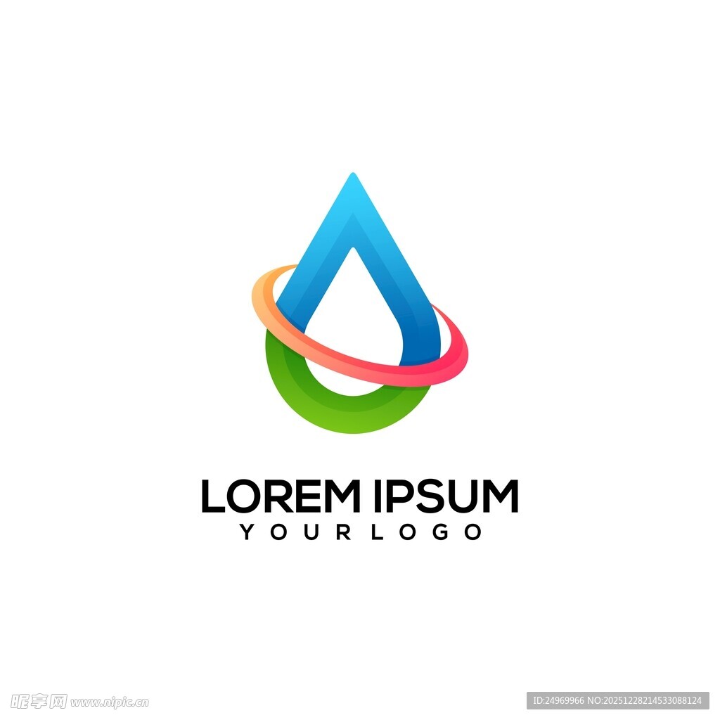 水滴形多彩创意标志