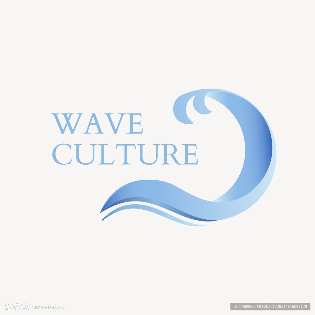 波浪文化标志设计