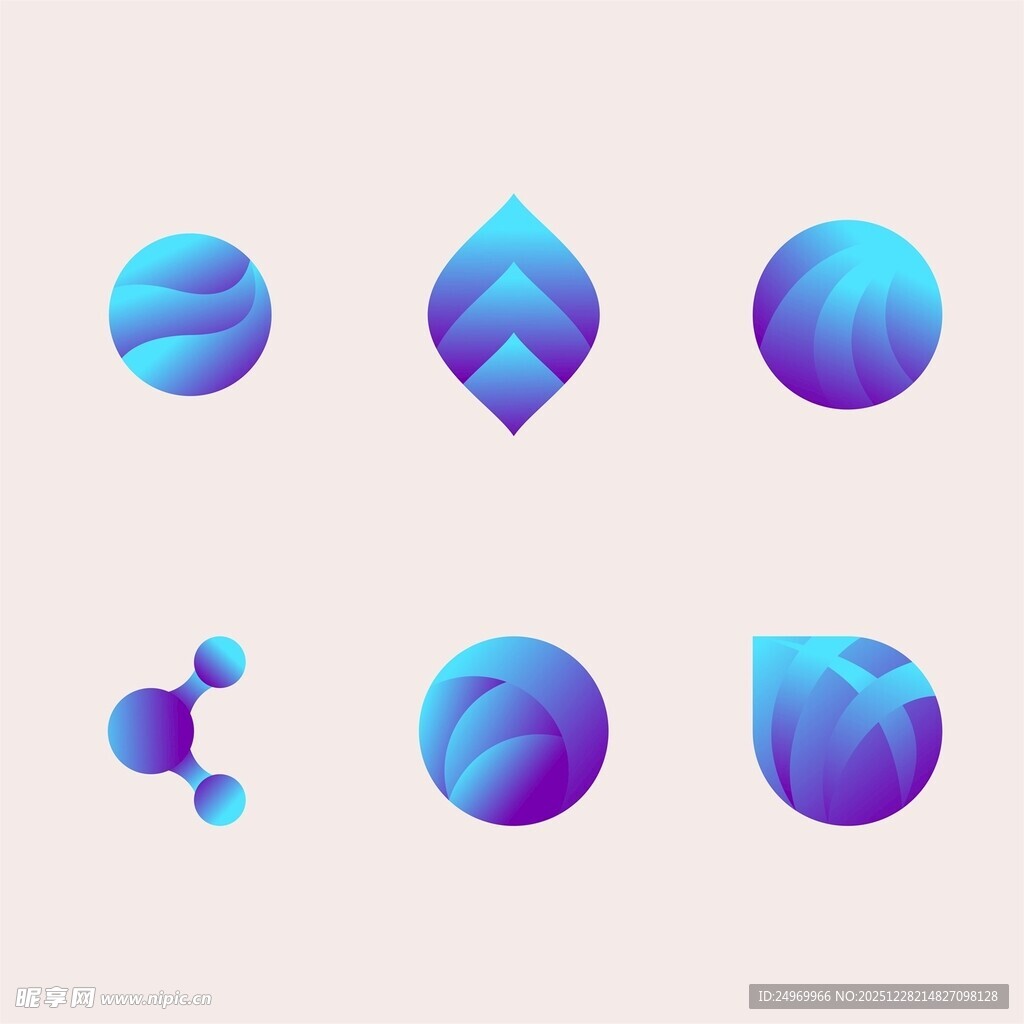 多彩渐变几何图形设计元素