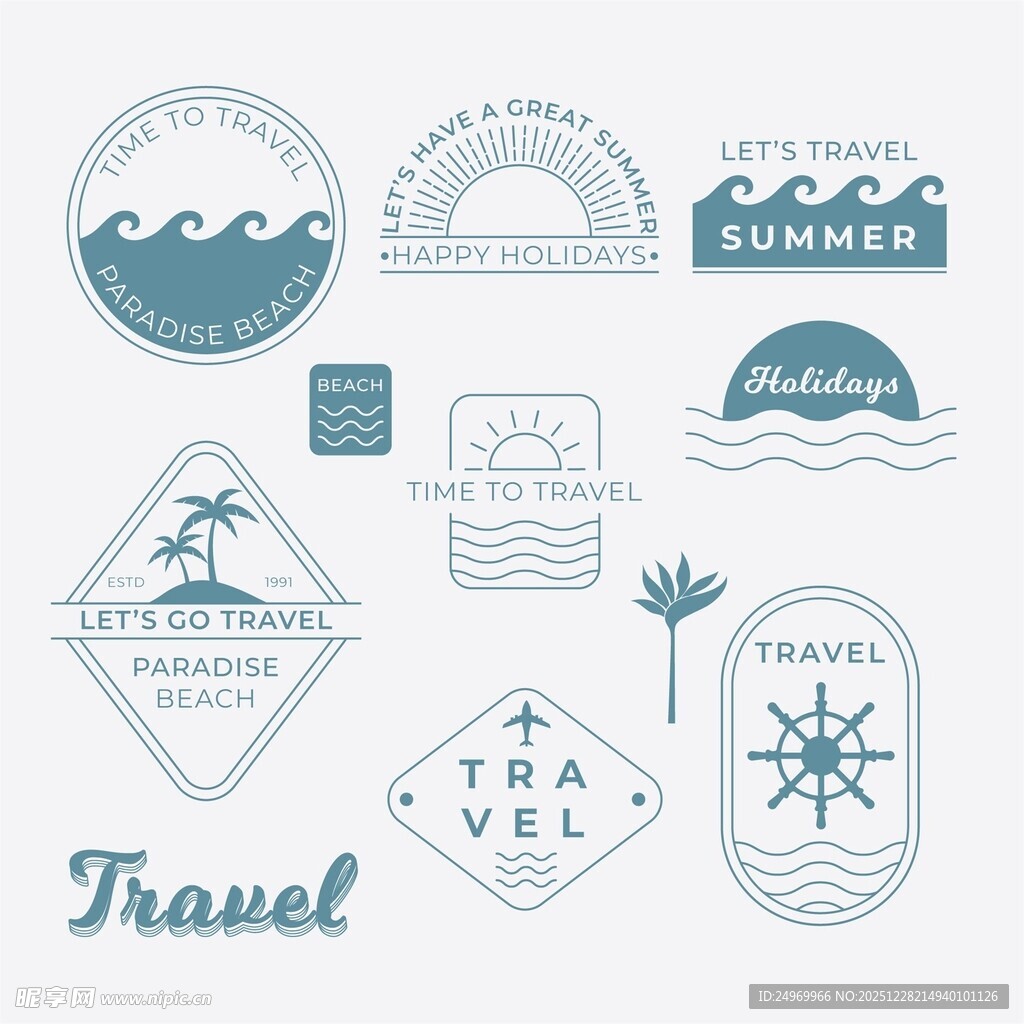 夏日旅行主题标志设计