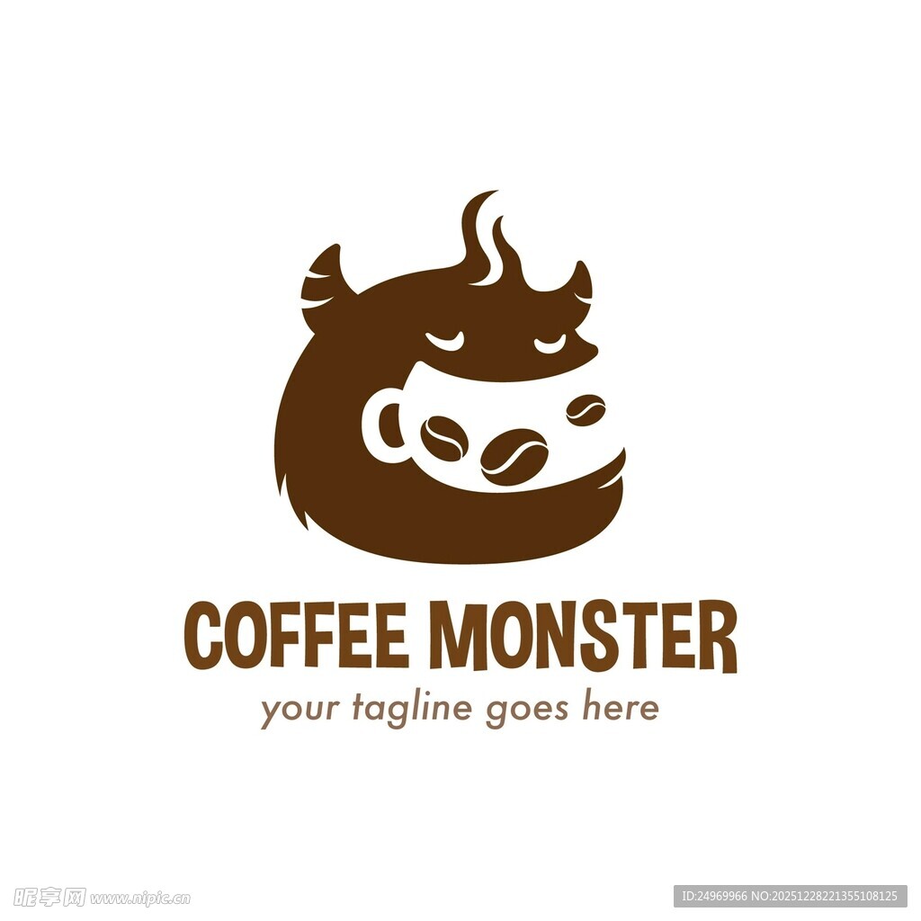 咖啡怪兽标志设计