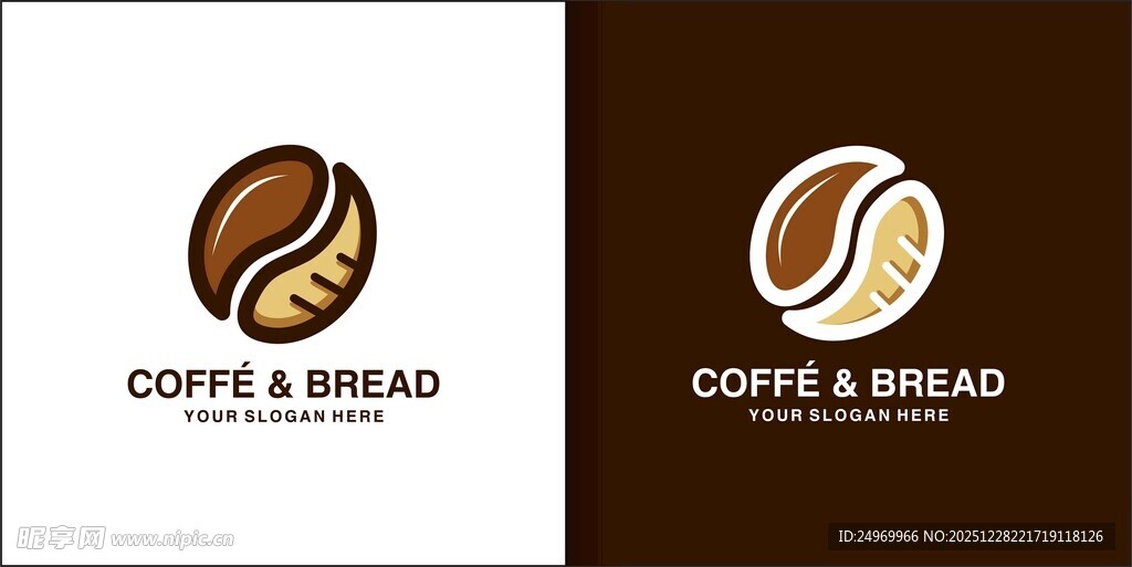 咖啡与面包品牌标志设计