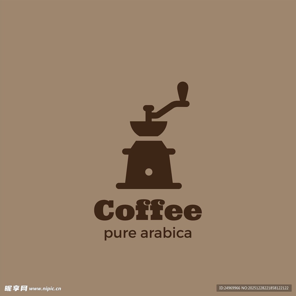 简约咖啡研磨机标志设计