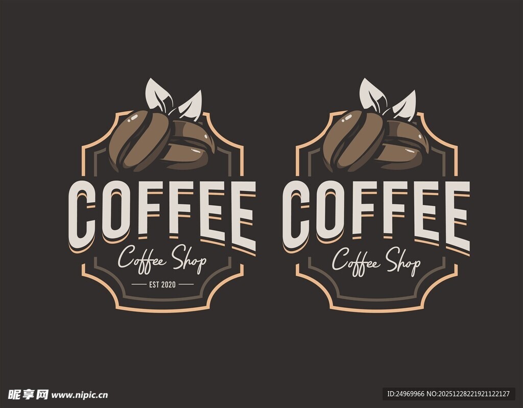 复古风咖啡品牌标志设计