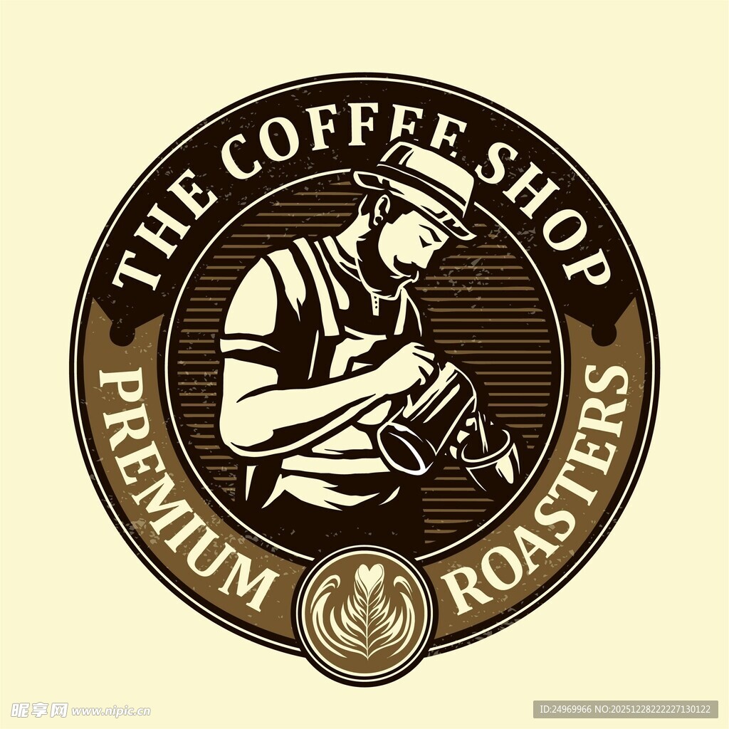 复古风咖啡店优质烘焙标识