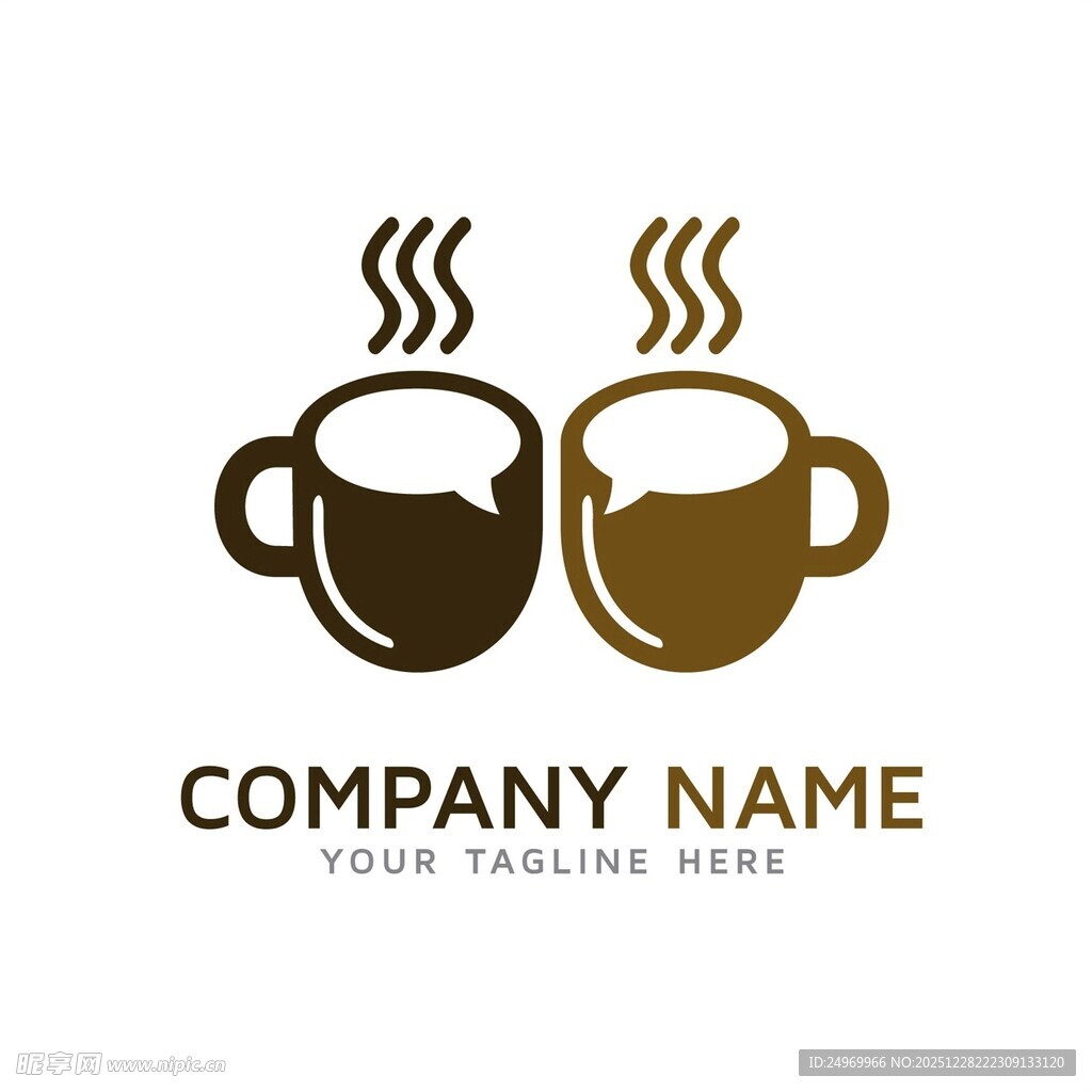 双杯咖啡标志设计