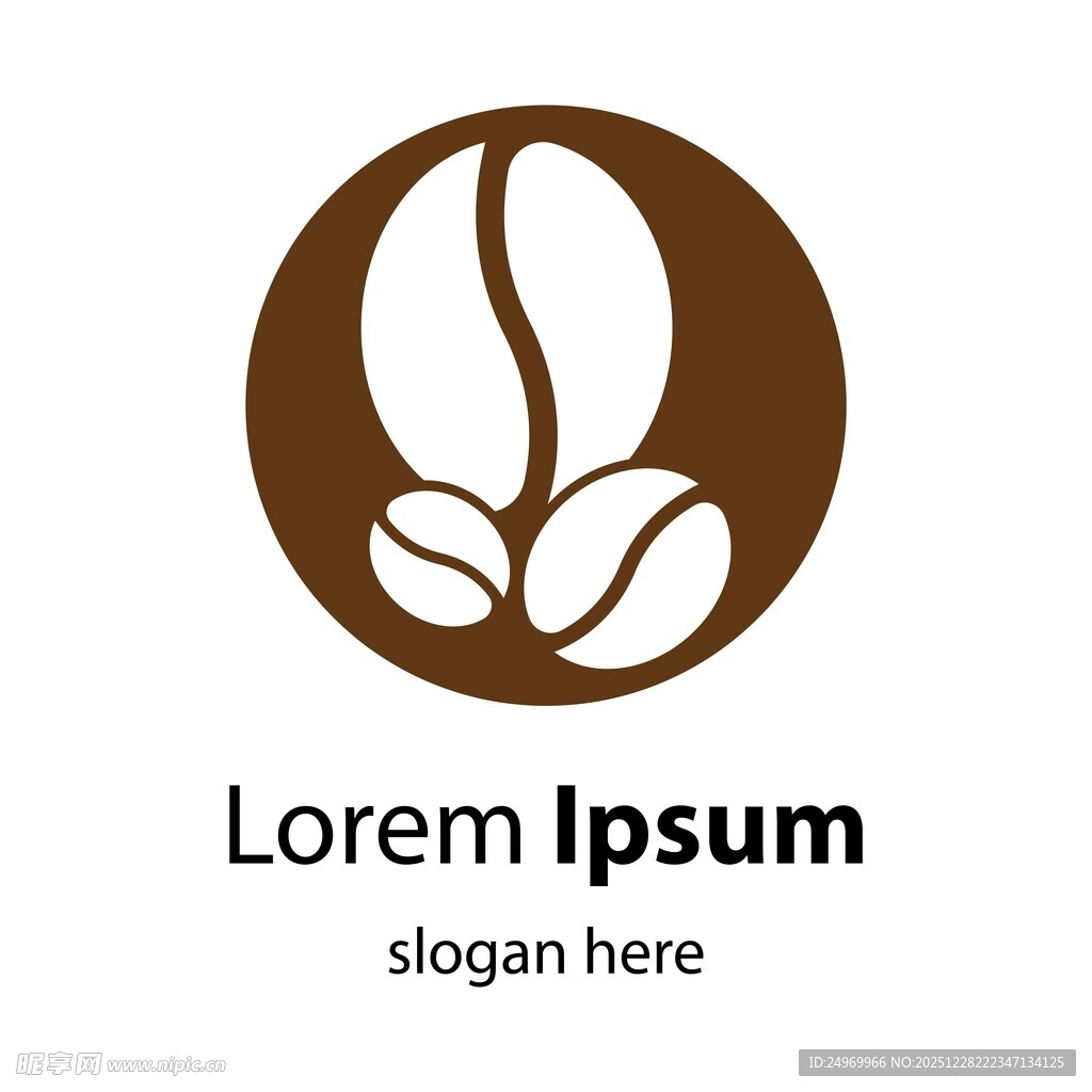 咖啡豆主题简约标志设计