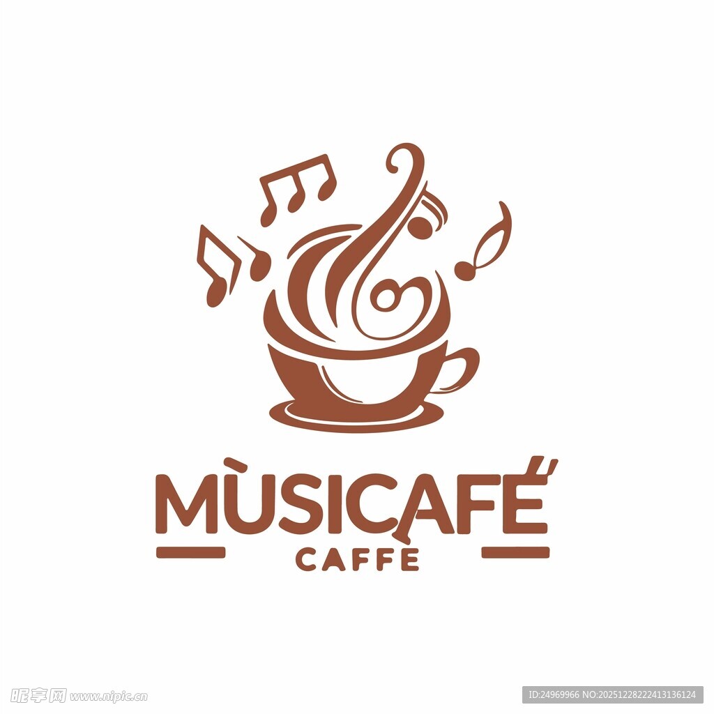 音乐咖啡馆标志设计