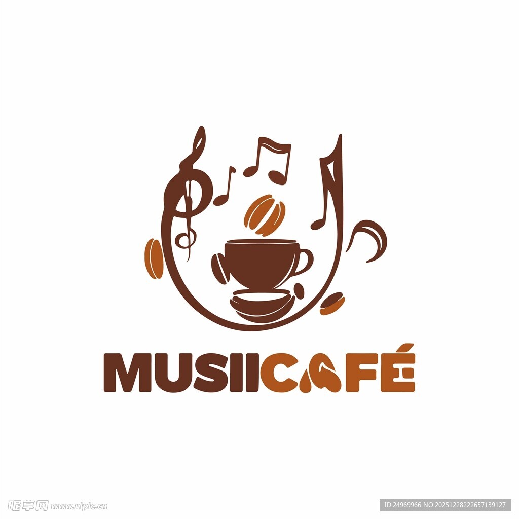 音乐咖啡馆标志设计