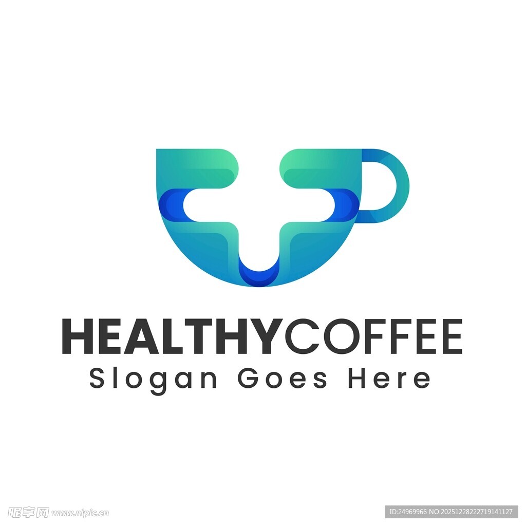 健康咖啡标志设计