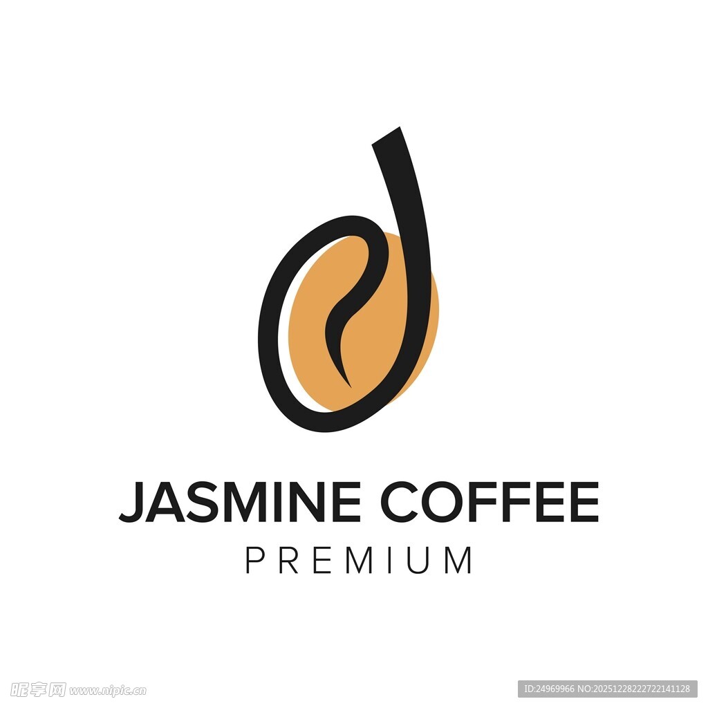 茉莉咖啡品牌标志设计