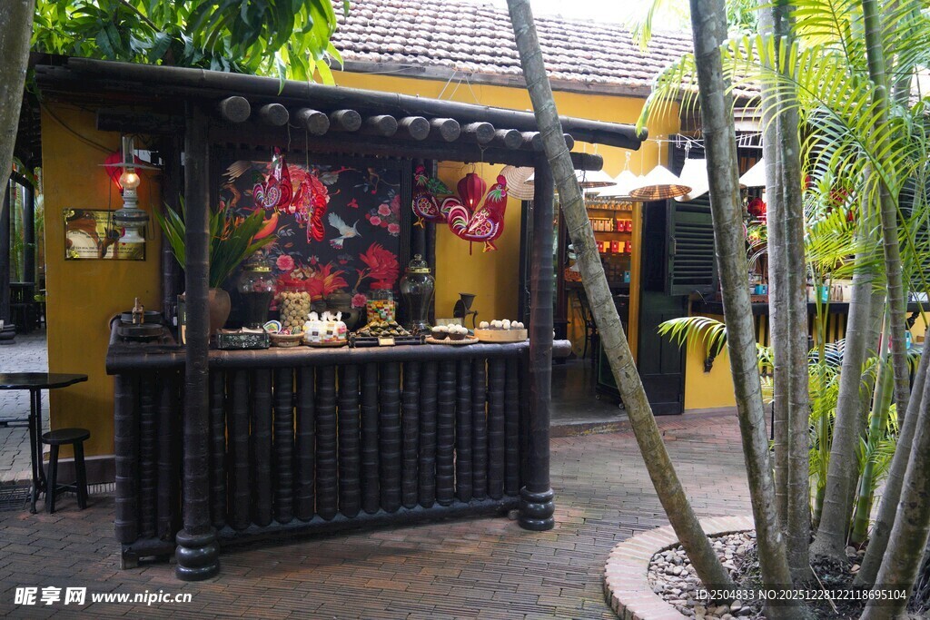 中式庭院户外餐饮区域