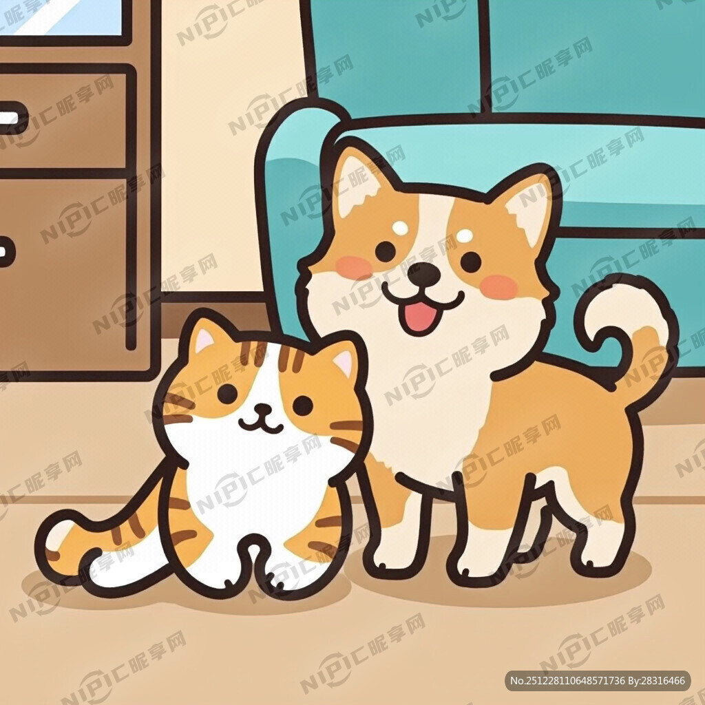 宠物猫 宠物狗 在一起