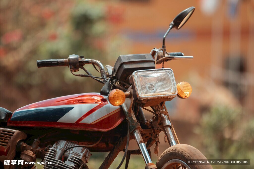 复古摩托车特写